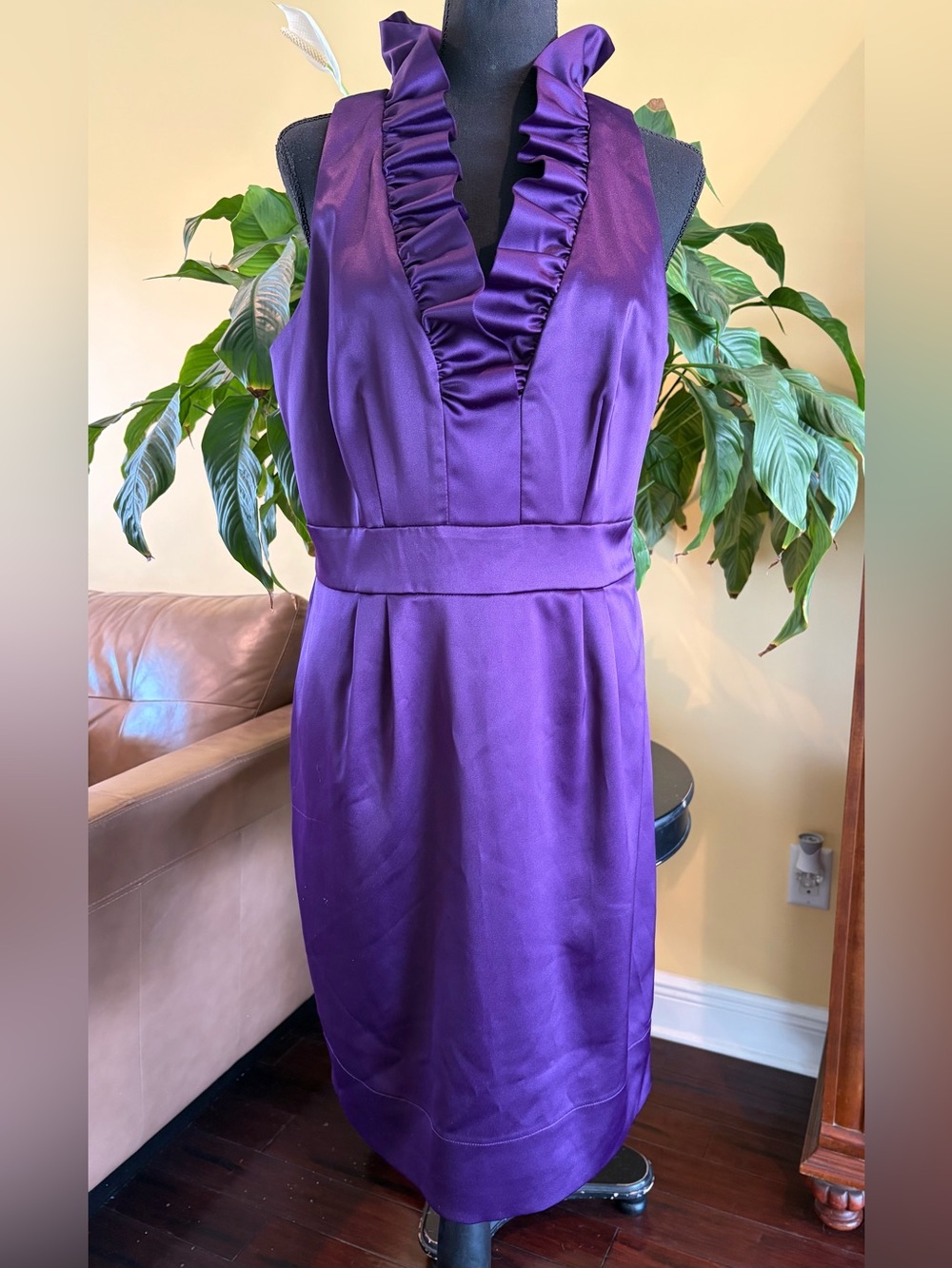 Taylor purple satin sheath dress - Size 12